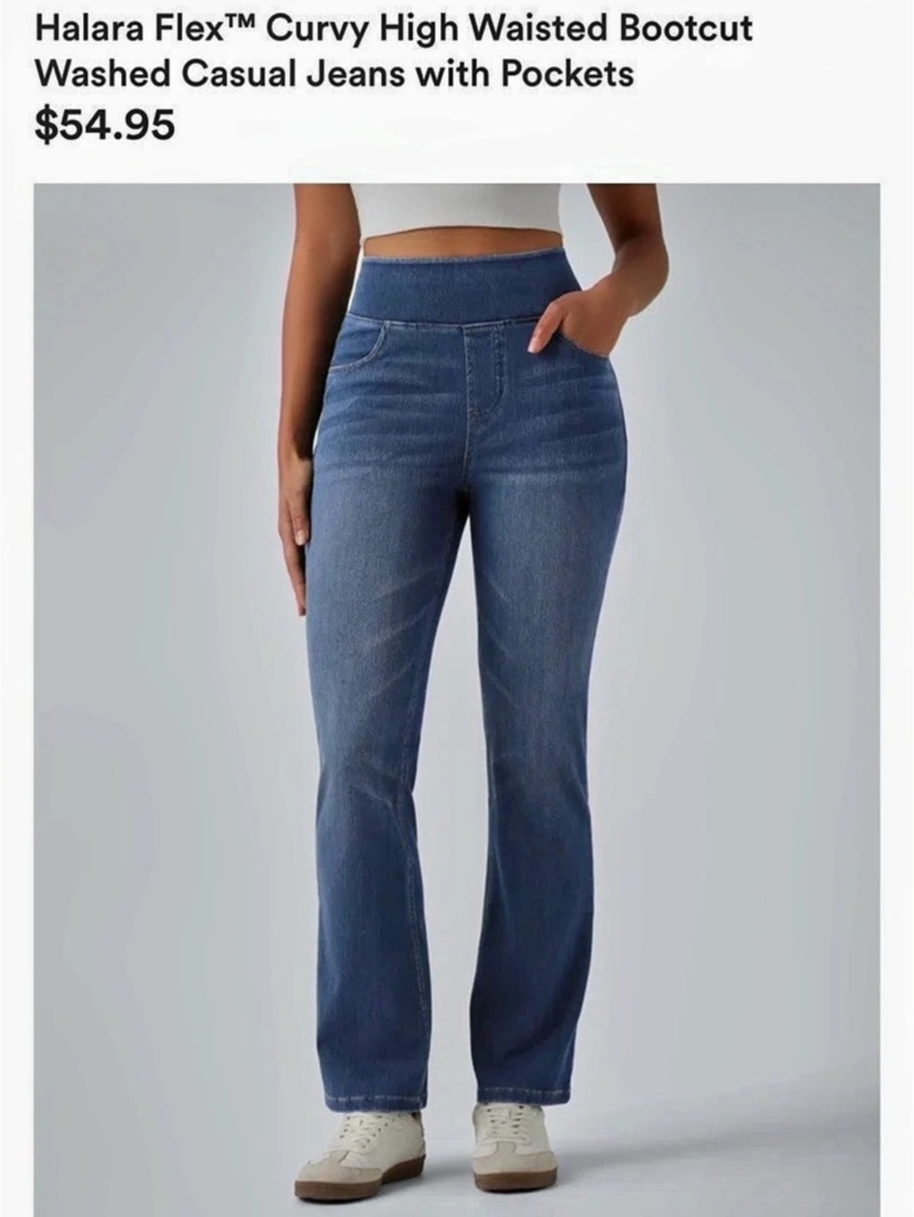 Halara Flex Denim Curvy High Waisted Bootcut Jeans in Blue Size Medium